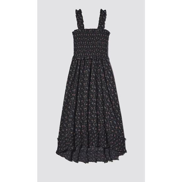 Rokh x GU (Uniqlo) Smocking Camisole Ruffle Dress in Black Floral - Picture 5 of 12